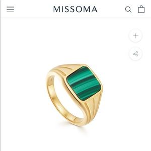 Missoma X LUCY WILLIAMS MALACHITE GOLD SIGNET RING
